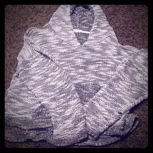 White and grey knit sweater